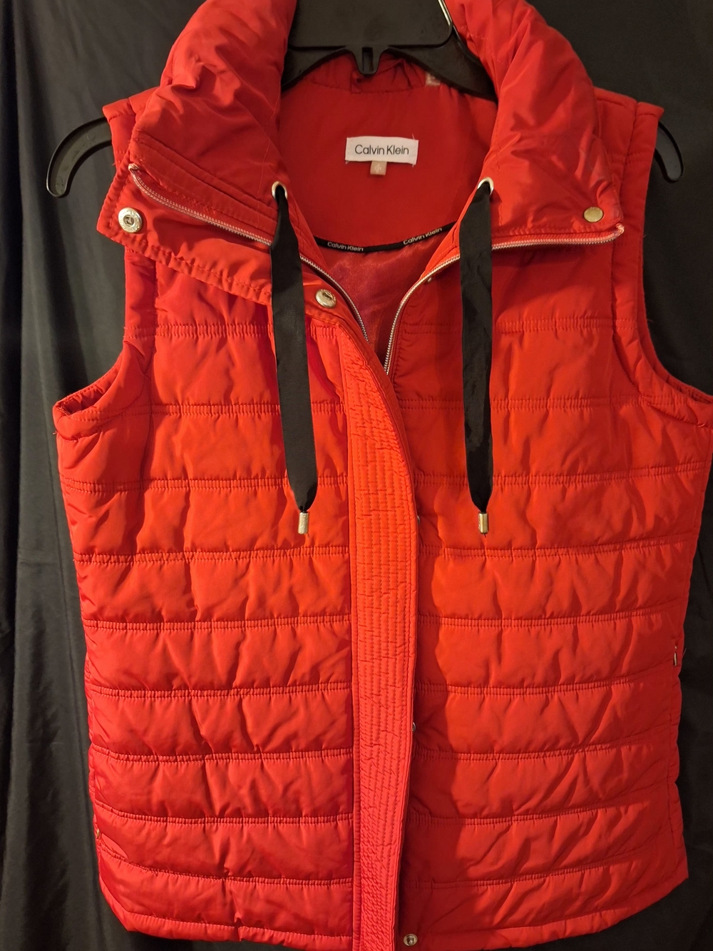 *** 3 for $15*** Calvin Klein Women’s Red Quilted Puffer Vest - Picture 7 of 7